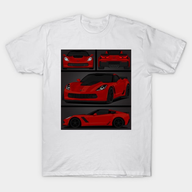 Z06 DARK-RED T-Shirt by VENZ0LIC